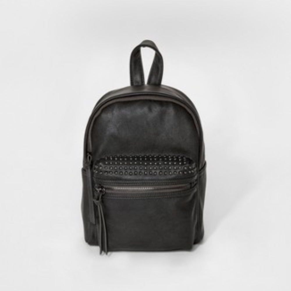 Grey Studded Mini Backpack